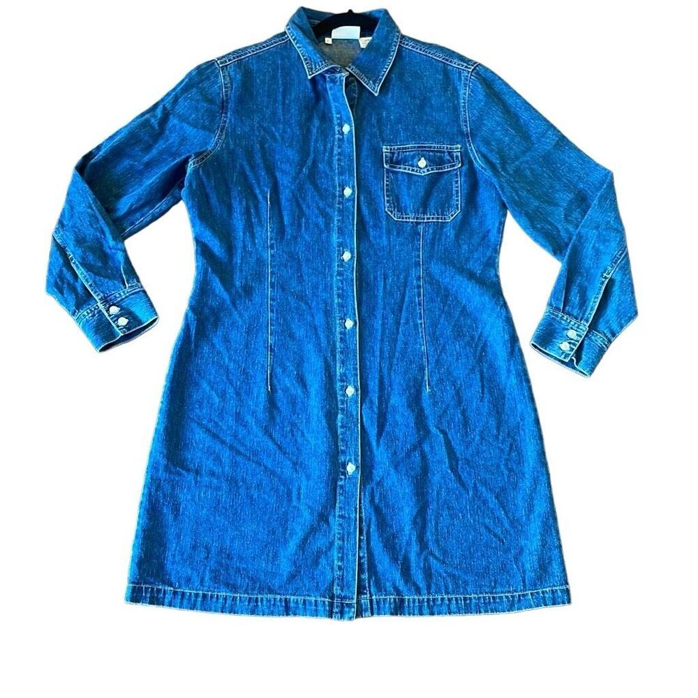 Vintage Willi Smith Blue Denim Midi Dress
